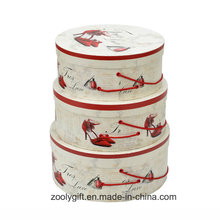Customized Printing Paper Round Hat Gift Storage Boxes with Rope Handle
